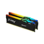Kingston FURY Beast 16GB (2x8GB) 5600MT/s DDR5 CL36 RGB Desktop Memory Kit of 2 | Infrared Syncing | AMD Expo | Plug N Play | KF556C36BBEAK2-16