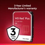 WD Red Plus 4TB NAS Hard Disk Drive - 5400 RPM Class SATA 6Gb/s, CMR, 128MB Cache, 3.5 Inch - WD40EFZX