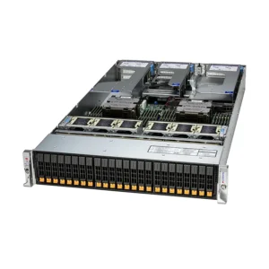 Supermicro 2U Hyper with up to 24 hot-swap 2.5" NVMe/SAS/SATA bays and 4 PCIe 5.0 x16 slots + 1 PCIe 5.0 x16 AIOM slot AS-2126HS-TN