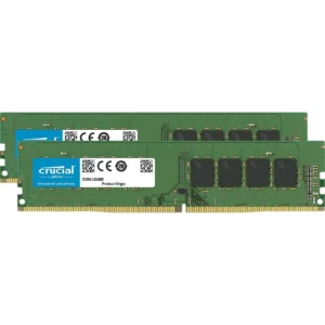 Crucial 32GB(16GB x2) DDR4-3200(PC4-25600) UDIMM 1.2V 3200MT/s CL-22 Single Ranked x8 based Unbuffered NON-ECC 288-PIN Desktop Memory CT2K16G4DFS832A