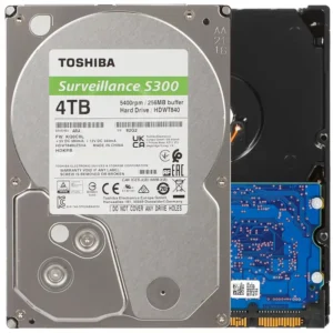 Toshiba 4TB S300 Surveillance HDD - 3.5 SATA Internal Hard Drive Supports up to 64 HD cameras at a 180TB/Year workload (HDWT840UZSVA)